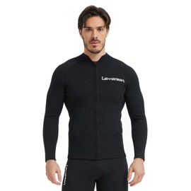 Lemorecn Wetsuit Top Men 2mm Wetsuit Jacket Neoprene Long Sleeve for Water Sports(2021black-3XL)