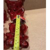 Greenbrier Valentines Day 2 Glass Bear Shaped Jars w/Lids Red