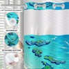 Mowxune No Hook Beach Shower Curtain with Snap in Liner