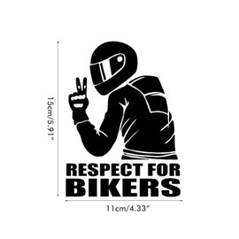 Motorcycle Reflective Sticker, Respect for Cyclists Reflective Sticker Decal Car Stickers Fashion Car Decoration Sticker (Black)
