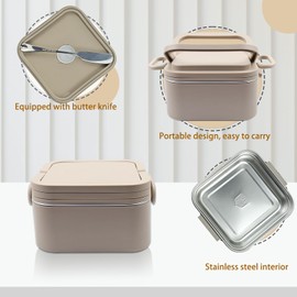 butter dish with airtight lid that keeps butter box ,Butter holder for counter ,Covered butter dishes with lid，Stainless Steel Multipurpose Butter Knife,Butter Container Home Decor Kitchen Gift