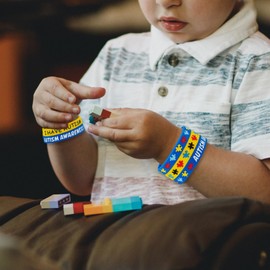 Infinite Memories Autism Awareness Medical Alert Bracelet Silicone Sports Wristband Jigsaw Colored Puzzle Pieces I Have Austism