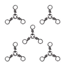 PATIKIL 3 Way Swivel Fishing Tackle #7 28LB 50pcs Stainless Steel Cross Line Swivel Triple Rolling Lures Connector Salmon Saltwater Fresh Water Catfish Tackle