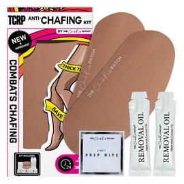 Anti Thigh Chafing Prevention Kit, Includes 1 Pair of Inner Thigh Chafing Pad Tan, 2 Removal Oil & Prep Wipe by The Chub Rub Patch