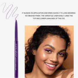 JIMYAUQIN High-Pigmented Waterproof Eyeliner Pencil - Retractable, Easy to Use, Smudge Proof, and Rich in Color for All Occasions (Purple)