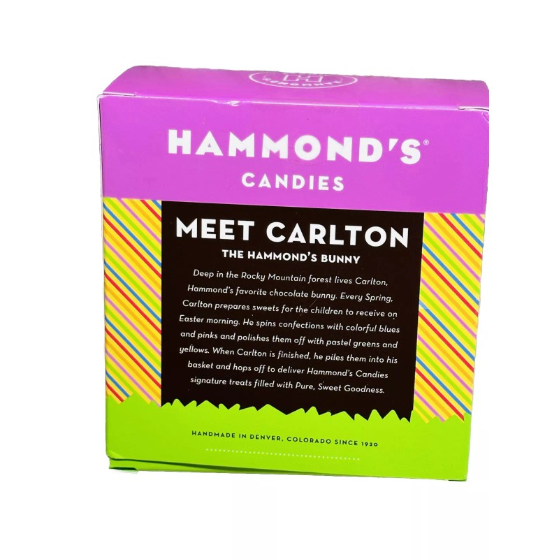 Hammond’s Chocolate Bunny Solid Milk Chocolate Made In Colorado. 2.4oz/68g