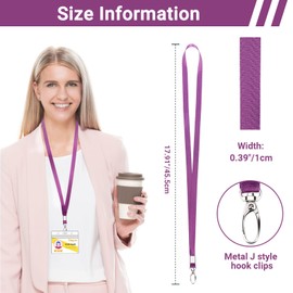 Segus Lanyards, Pack of 20 Lanyards for Hanging, Lanyards with Carabiner Hook, Keychain Lanyard for Office, School, Hospital, Factory (Dark Purple)