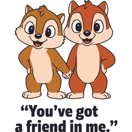 You've Got A Friend in Me Chipmunk Duo Friends Cartoon Famous Catchphrase Quote Wall Art Sticker Designs Decors Vinyl Stickers for Home House Walls Rooms Window Bedroom Decoration Size (zzxzz inch)