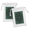 Ambesonne Celtic Fabric Pouch Set of 2, Monochrome Tree of