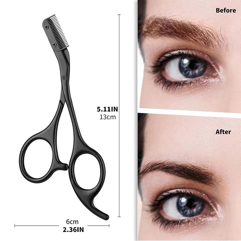 DINNAT Eyebrow Scissors with Comb, Facial Grooming Scissors Kit, Professional