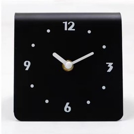 Desktop Clock Simple Modern Quiet Movement Metal Desk Clock Ornament for Bedroom Bedside Living Room Home Black