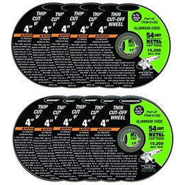 4 in. 54 Grit Thin Metal Cut-off Wheel 10 Pc -USATM