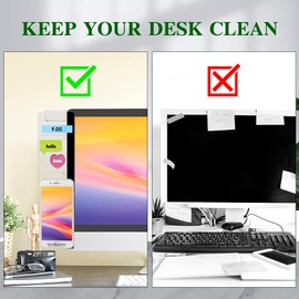 Office Desk Accessories Computer Monitor Memo Board Multifunction Message Board Computer Sticky Note Holder Office Supplies Phone Holder Left and Right 2pcs Suitable for Office Home Work Desk
