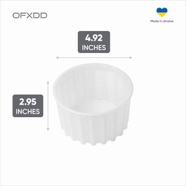 Cheese Mold for Cheese Making 20 oz - Cheese Making Basket for Ricotta, Feta, Camembert - Strainer Perforated Plastic Molds for Making Soft Cheese All Types, 2 Pcs