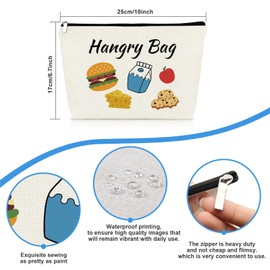 Funny Foodie Gifts for Women Snack Bag Zipper Makeup Bag Friendship Gifts for Her Girl Sister Daughter Coworker Friends Snack Lover Gift Cosmetic Bag Birthday Graduation Gift Emergency Snacks Pouch