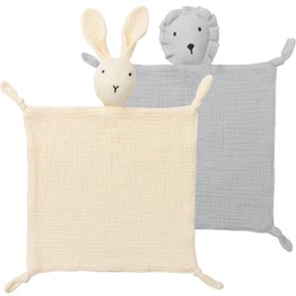 Kniros Baby Security Blanket for Unisex, Cotton Muslin Baby Lovey, Soft & Breathable Lovie Baby Gifts for Boys and Girls LNGYRBMY