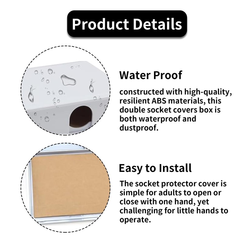 1 Pcs Plug Socket Covers UK,Socket Covers Box,Childproof Waterproof Plug
