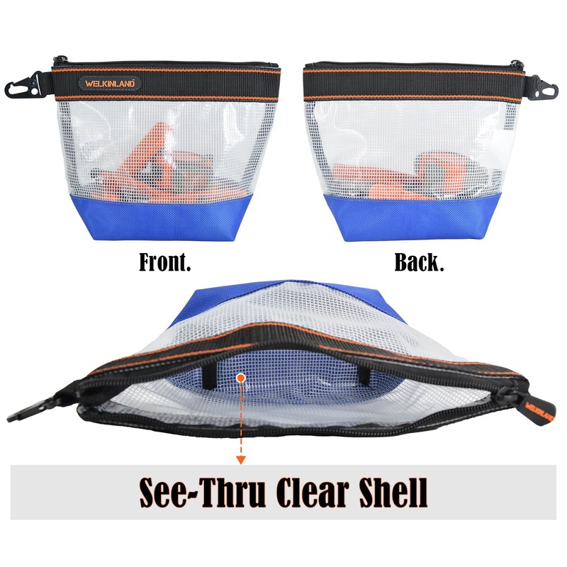 WELKINLAND 10-Inch Clear Tool Pouch Organizer - 4 Pcs Zipper