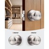 Probrico 3 Pack Keyless Door Knobs Packs, Brushed Nickel Passage