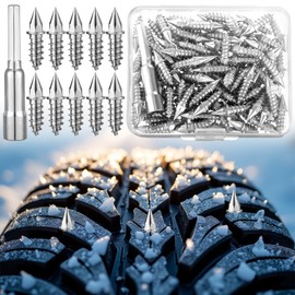Shimeyao 100 Pcs 27 mm Tungsten Carbide Screw Tire Studs for Ice and Snow Anti-Slip Wheel Tyre Spike Screw in Tire Studs with Installation Tool for ATV Car Truck Bicycle Motorcycle Accessories