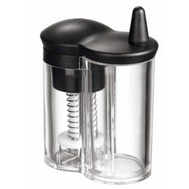 Silit Mulino Muskatmühle mit Reservebehälter, Reibe mit Behälter, Muskatnuss Mühle, Glas, Kunststoff, Muskatreibe