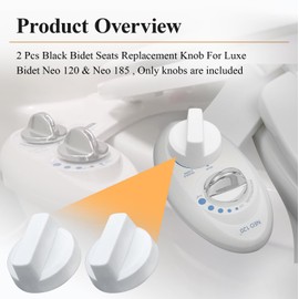 Bidet Seats Replacement Knob Compatible With Luxe Bidet Neo 120 & Neo 185, Knob Accessories for Luxe Bidet Neo 120 & Neo 185, Neo Knob, Non-Electric Bidet Attachment for Toilet Seat, 2 Pcs White