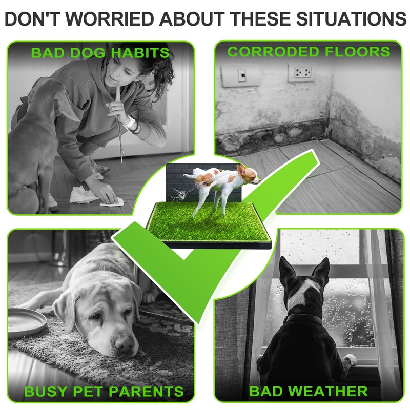 Hompet Dog Potty for Indoor or Porch, 2 Pcs Artificial