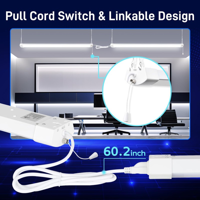 hykolity 4FT 120W LED Shop Light Linkable, 13000lm(400w Equivalent), 5000K