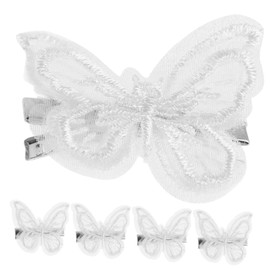 PACKOVE 5Pcs Embroidered Butterfly Hair Clips Elegant Lace Barrettes for Women Charming Hair Accessories for Parties Festivals Creative for Stylish Hairstyles