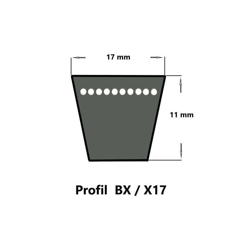 SWR V-belt BX25-17 x 630 Li, open flanks, serrated