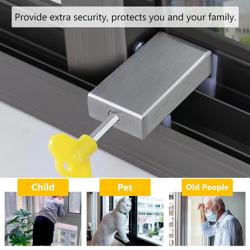 ZFYQ 2 Pack Sliding Window Locks, Window Lock with Key,