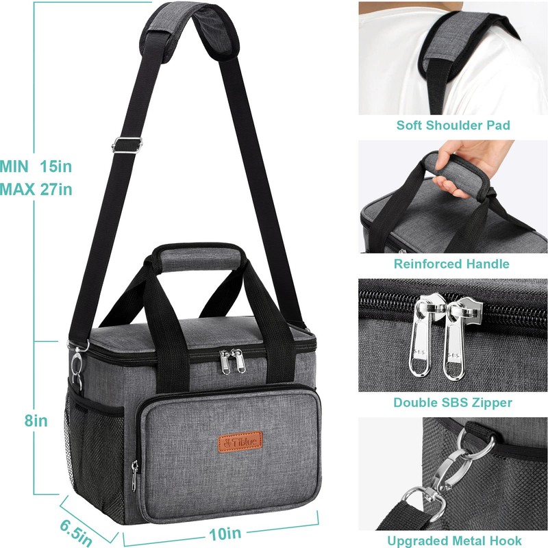 Tiblue Insulated Reusable Lunch Box for Office Work School Picnic