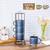 GBHOME 12OZ Stackable Coffee Mugs with Stand, Ceramic Coffee Mugs