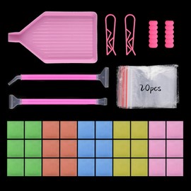 Motroce 137PCS 5D Diamond Painting Wax,Diamond Painting Glue Clay,Diamond Art Wax Glue Clay Set Include Storage Box,Glue Clay,Diamond Pen,Clips,Tray for DIY Diamond Art Accessories(5 Colors)