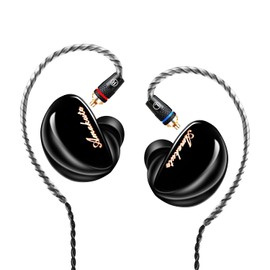 DCMEKA TK300 in Ear Monitor Headphones 10mm Magnetic Dynamic IEM Earphones for Singers Musician on Stage Audifonos Auriculares, MMCX Cable (Black,No Mic)