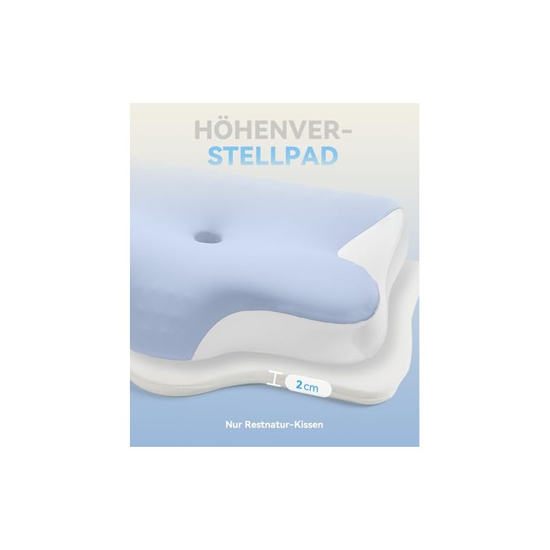 Restnature Neck Pillow Pads - Adjustable Cushion Height, White