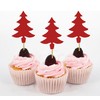 Darling Souvenir, Christmas Tree Cupcake Toppers, Dessert Decorations - Pack