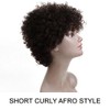 Pelucas afro rizadas cortas de 5 pulgadas con cabello 100%