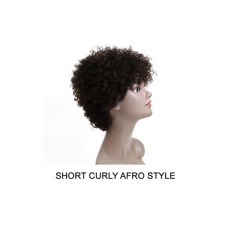 Pelucas afro rizadas cortas de 5 pulgadas con cabello 100%