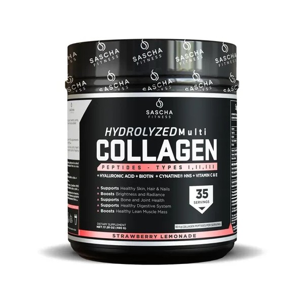 Colágeno Hidrolizado Sascha Fitness 35 Servicios strawberry lemonade