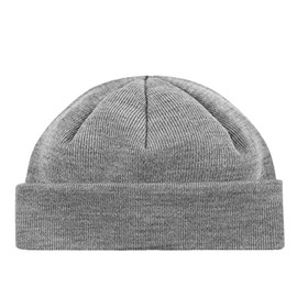 HANSEHELD Knitted Hat Sea Bear Merino Docker Hat Short Flat Sailor Hat Mulesing-Free Fine Knit Made in Germany, gray