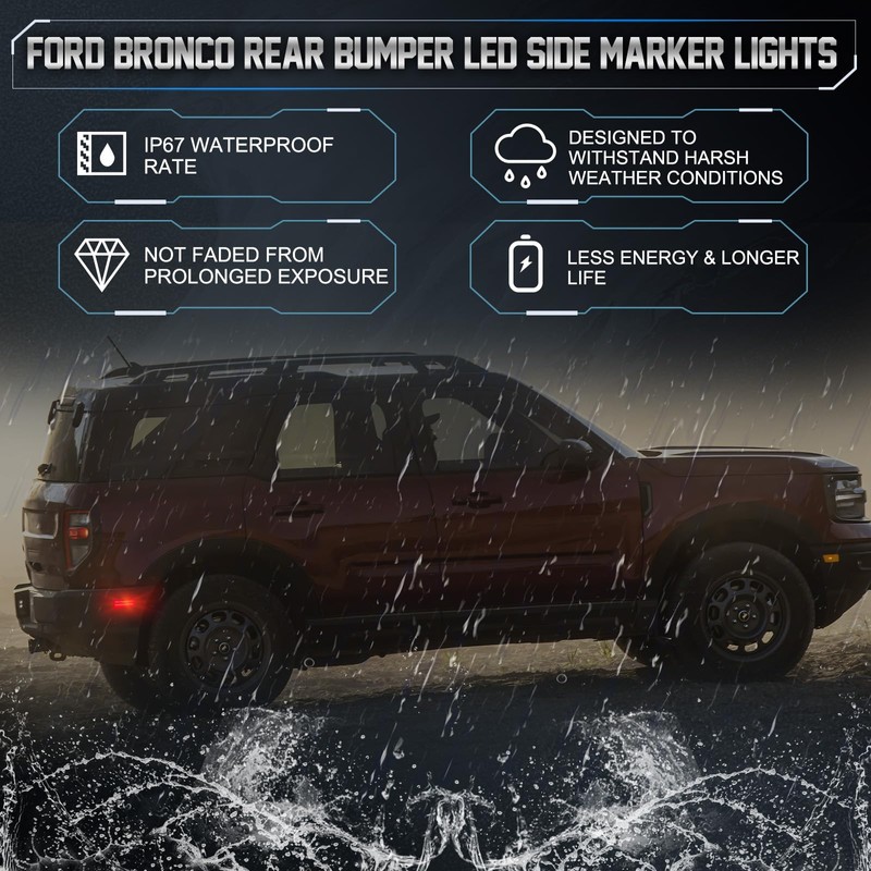POPMOTORZ LED Side Marker Lights Assembly for 2021 2022 2023