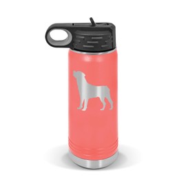 RDW Rottweiler Water Bottle 20 oz - Laser Engraved w/Flip Top Removable Straw - Polar Camel - Stainless - Vacuum Insulated - Drinkware - dog canine pet - Coral
