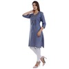 Ramkudi playera india de algodón bordado liso para mujer, Pigeon,