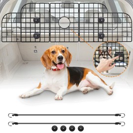 Dog Car Barrier for SUV, Cars, Vehicles and Truck Cargo Area, Universal Adjustable Heavy-Duty Pet Divider, Dog net with Feeding Opening for Long Travel, Cargo Barrier