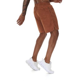 YuKaiChen Mens Corduroy Shorts Holiday Shorts Elastic Waist Summer Shorts with Zipper Pocket and Side Slits Size 36 Caramel