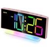 Cadmos Modern Curved Cute Digital Alarm Clock,Colorful Led Display,Adjustable Volume,Weekday/Weekend