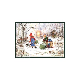 Sellmer Seasonal Decorative Snowy Forest (With Envelope) Christmas Advent Calendar - 11.75"H x 8.25"W x .1"D
