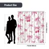 Cute Shower Curtain Pink Bow Fabric Shower Curtains for Bathroom