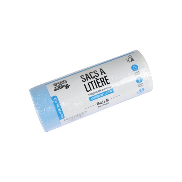 Love Story, Roll of 15 Bags for Litter Box with